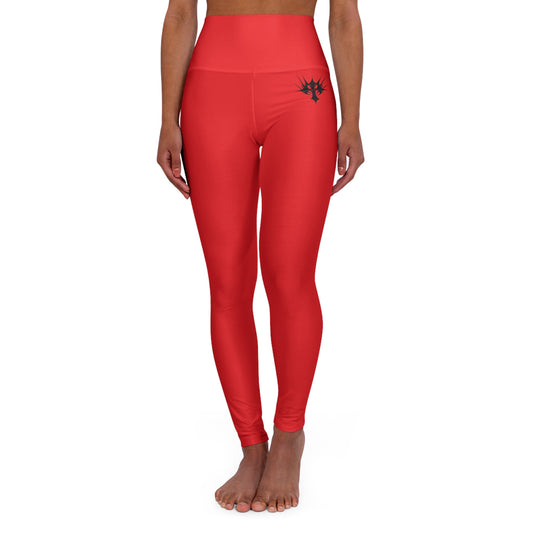 Essential High Waisted Yoga Leggings in Red