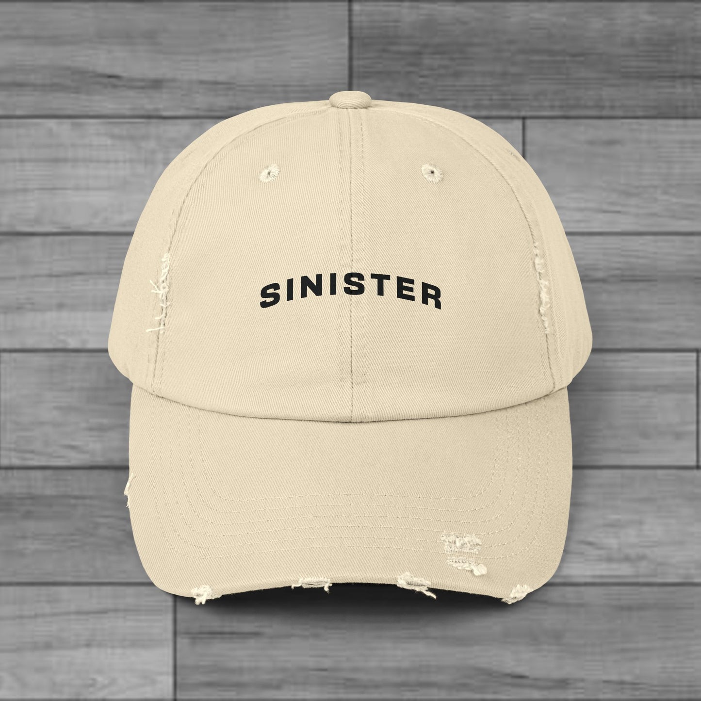 Sinister Distressed Cap in Cream